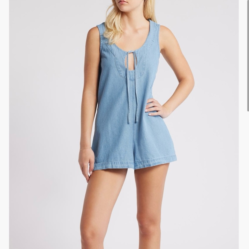 NWT Nasty Gal Denim-Like Romper size 8